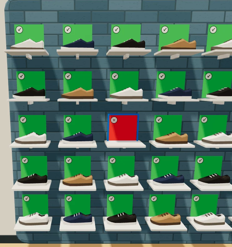 Vert : c’est sur la tablette. Rouge : quelqu’un l’a soulevé.