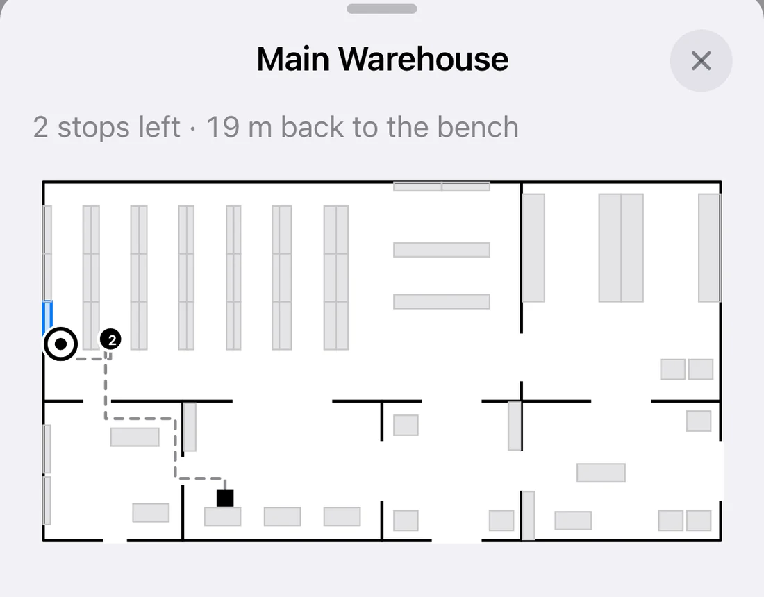 The whole walk, from where you stand back to the bench.